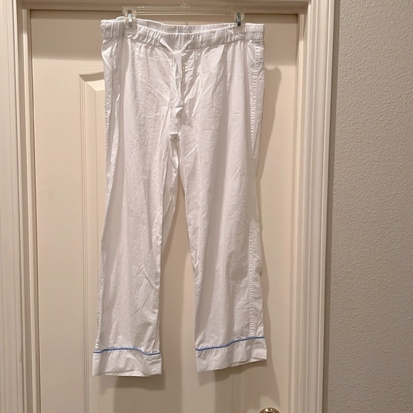 J. Crew Other - J. Crew Pajama Pant White with blue trim size medium